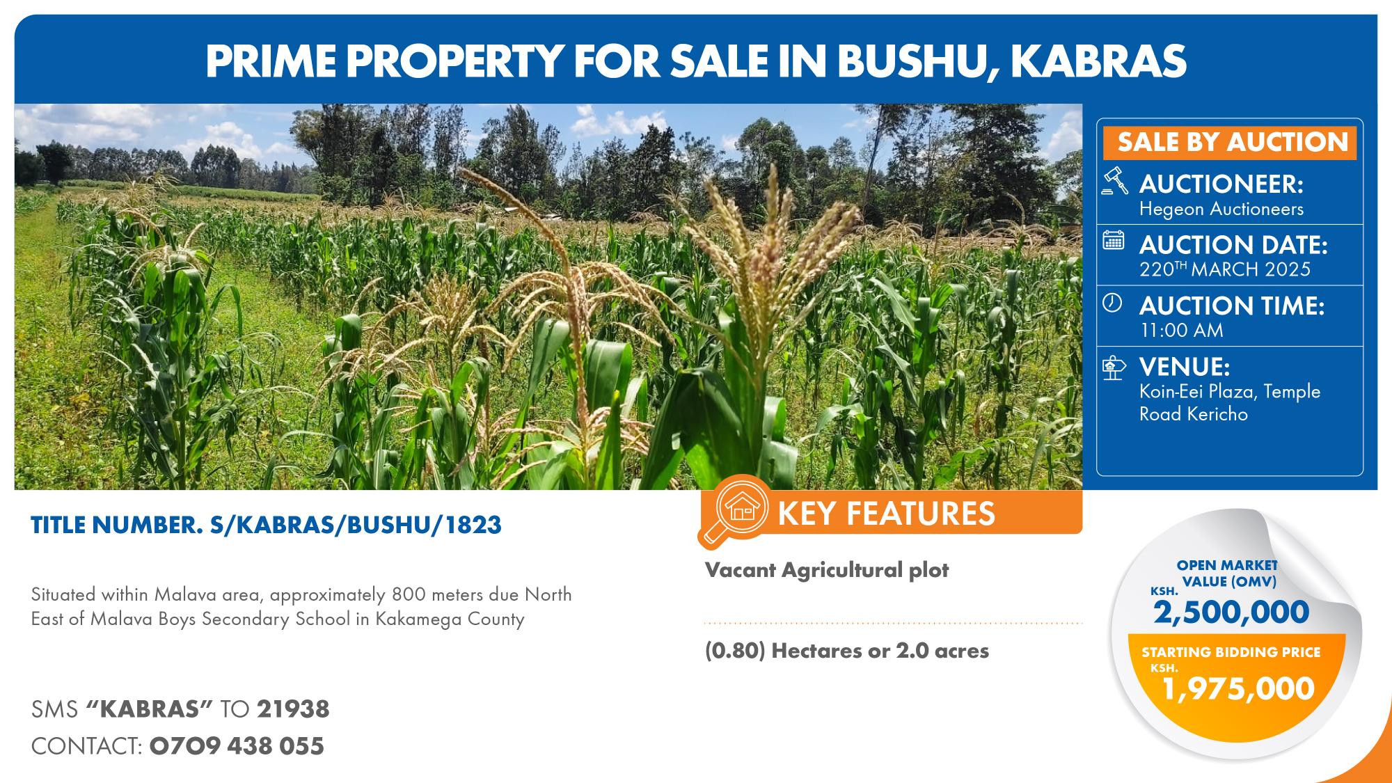 TITLE NUMBER:S/KABRAS/BUSHU/1823