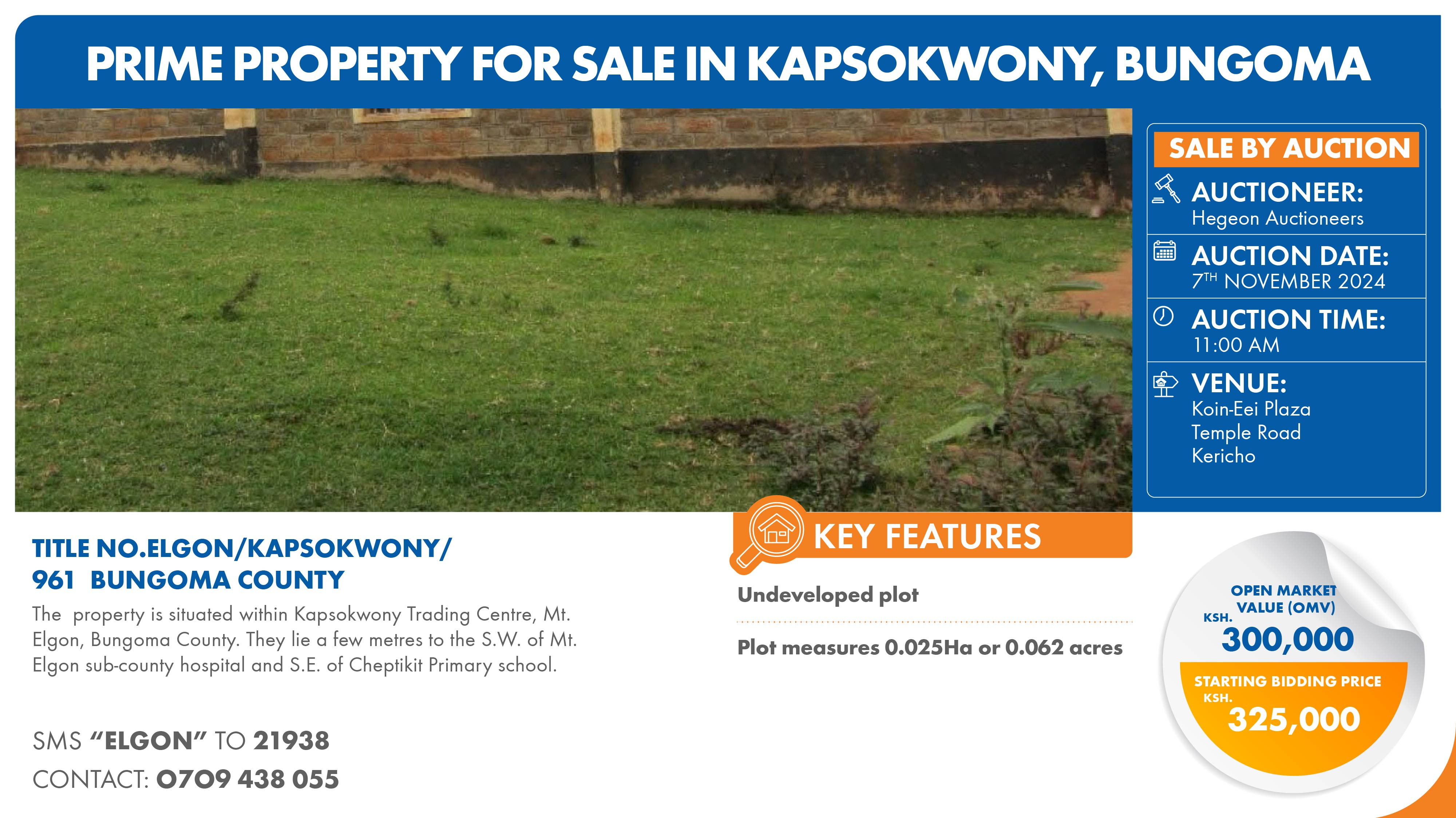 TITLE NO.ELGON/KAPSOKWONY/961  BUNGOMA COUNTY