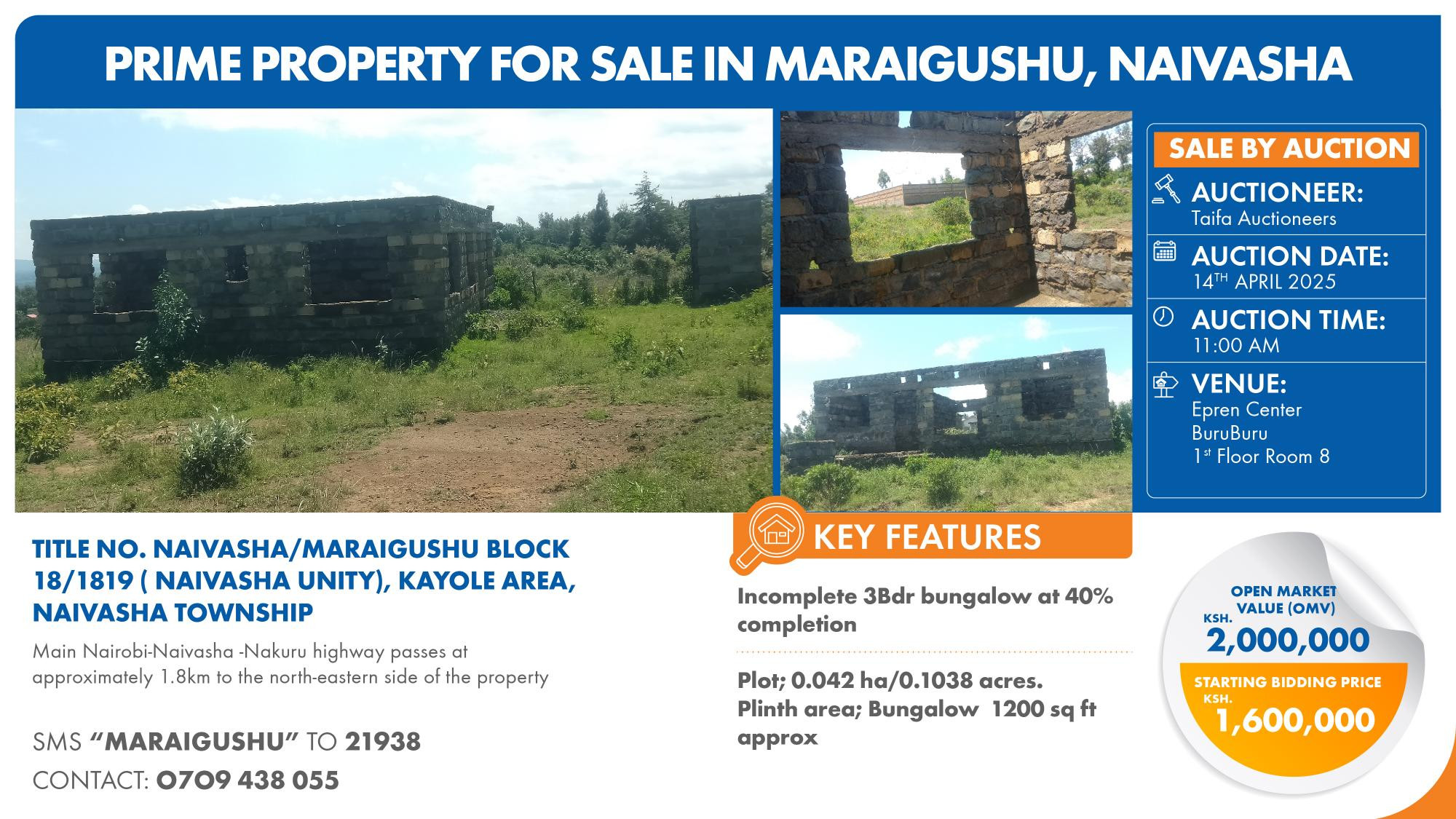 TITLE NO. NAIVASHA/MARAIGUSHU BLOCK 18/1819 ( NAIVASHA UNITY), KAYOLE AREA, NAIVASHA TOWNSHIP