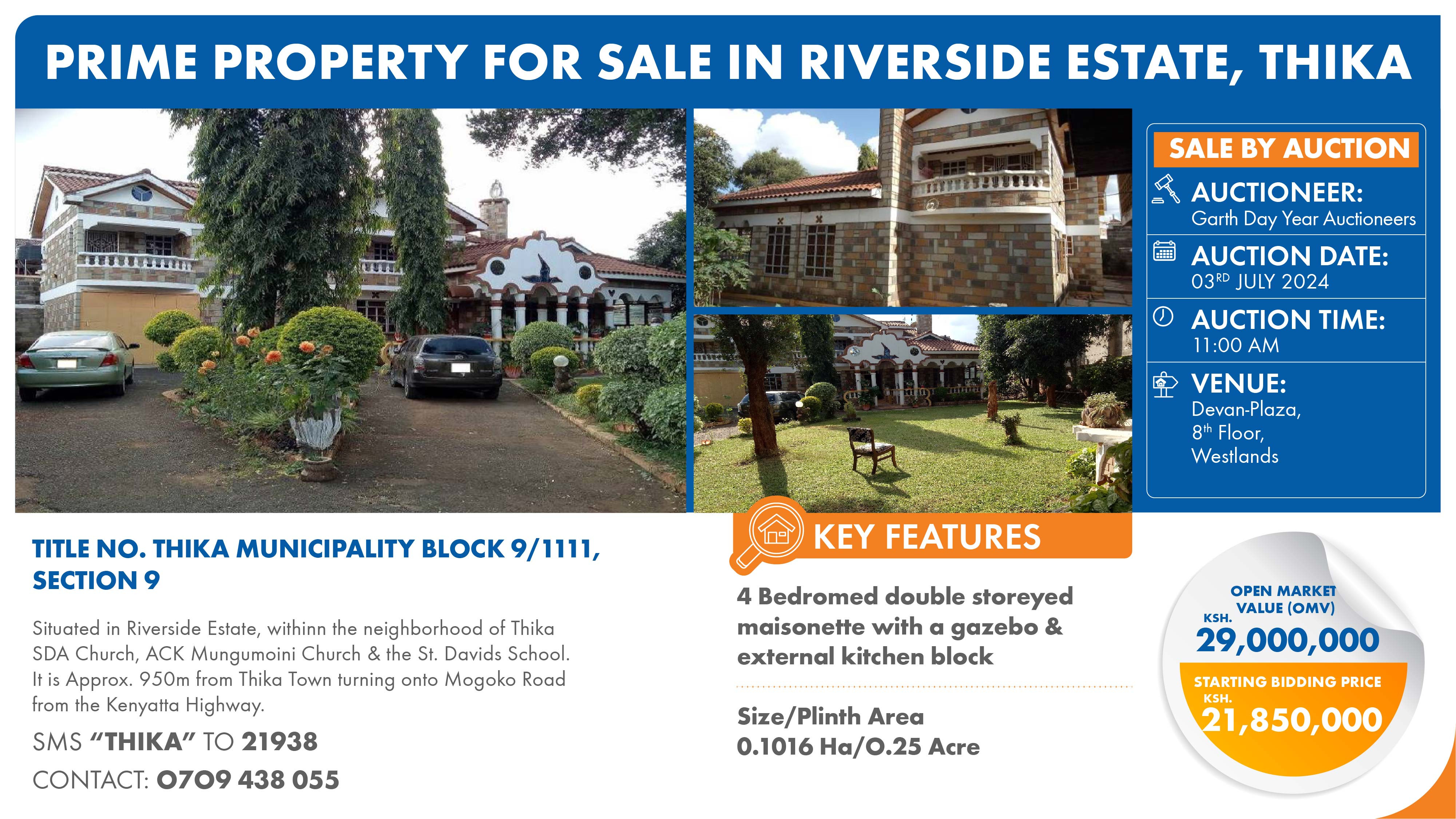 TITLE NO. THIKA MUNICIPALITY BLOCK 9/1111 SECTION 9