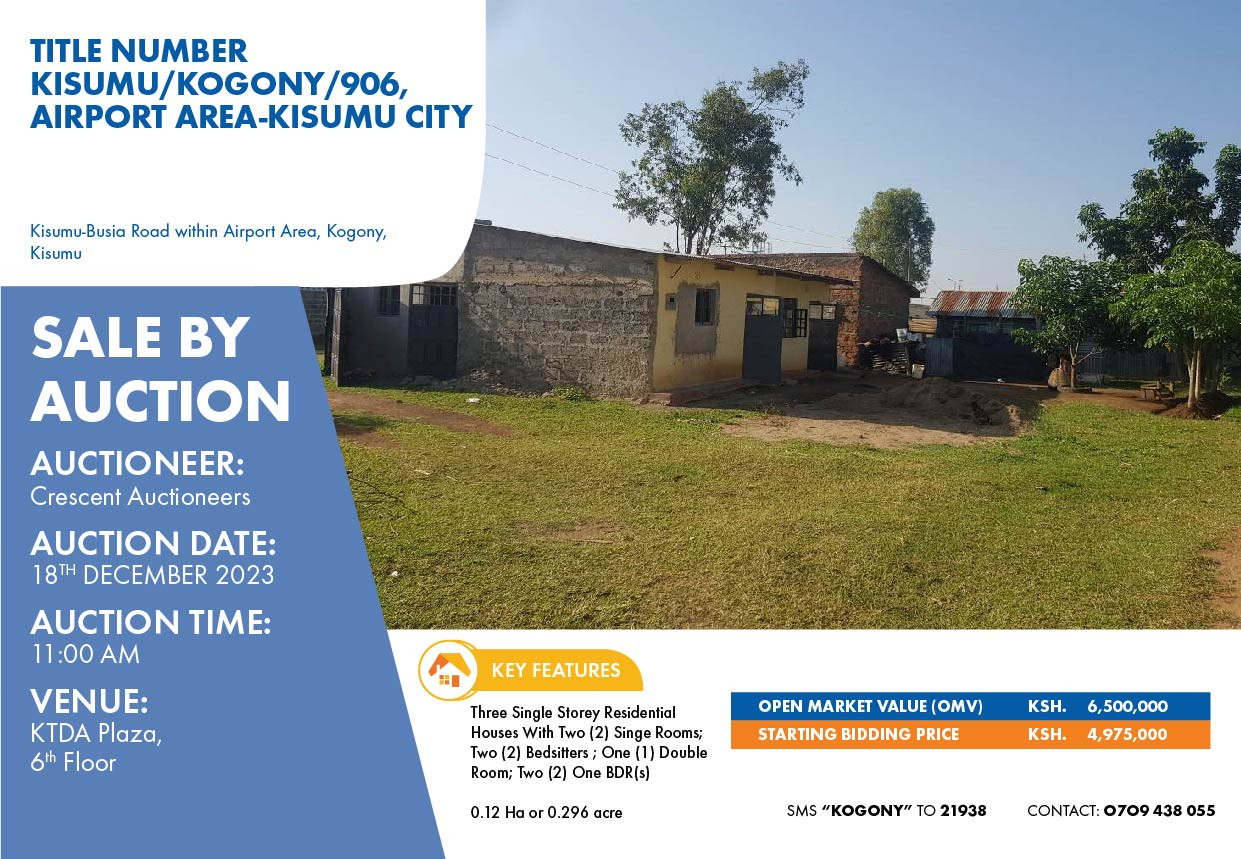 TITLE NO.KISUMU/KOGONY/906,AIRPORT AREA-KISUMU CITY